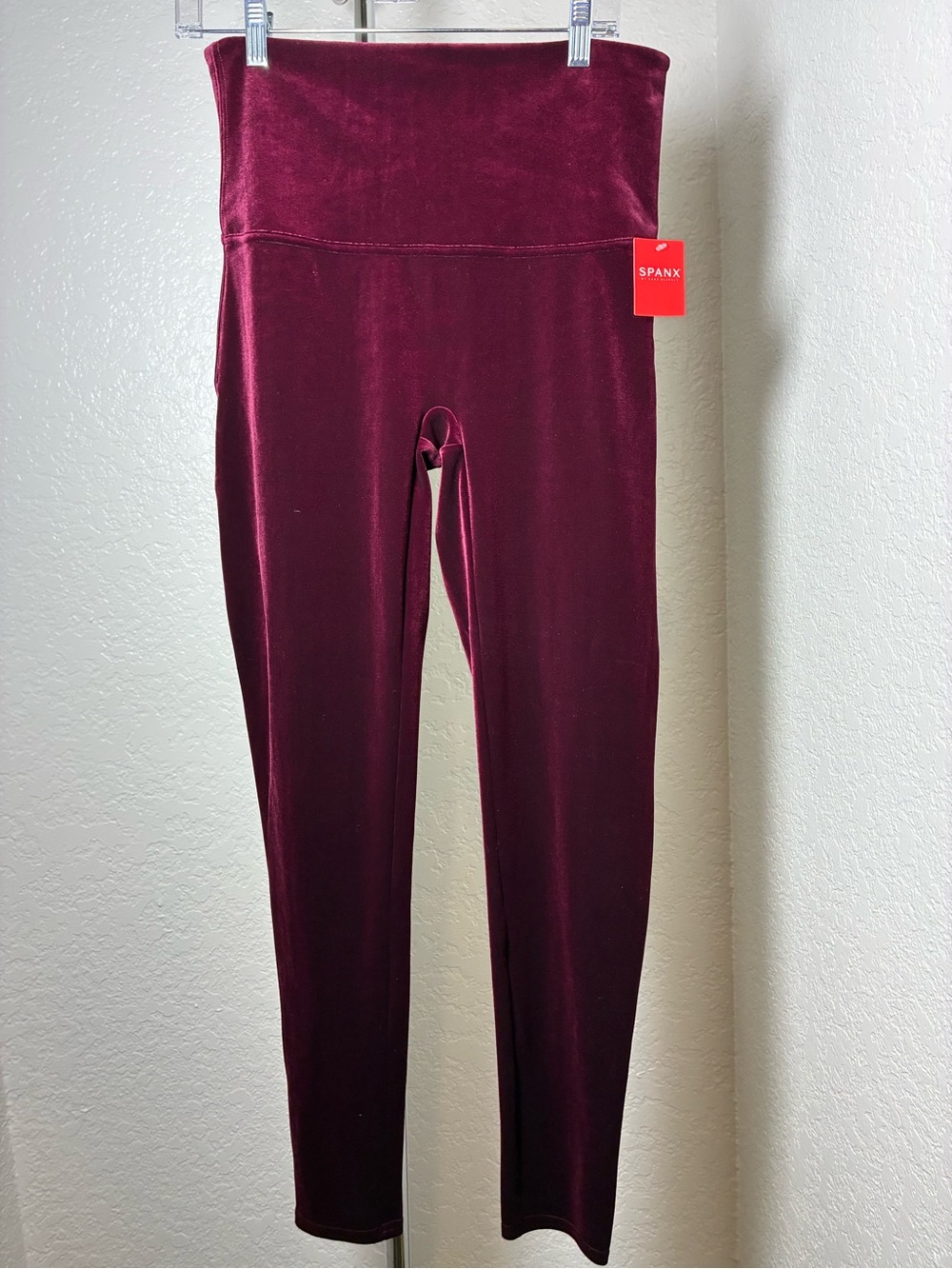 SPANX Wine Velvet Leggings Womens 1X